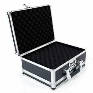11.8&#034; Aluminum&amp;ABS Double Hard Case Toolbox Storage Box with Foam Coded Lock USA