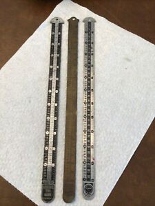 3 Vintage 12” Printers Type Gauges. 6 &amp; 12 Pt...2 Stainless, 1 Brass...