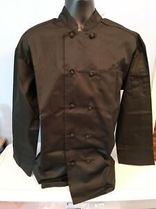 Men&#039;s Natural Uniforms Long Sleeve Chef Coat Black Size Large
