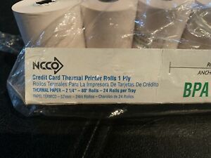 NCCO 7225-80SP 2.25&#034; Thermal POS Printer RegistRolls 1 Ply 80ft Long 18 Rolls