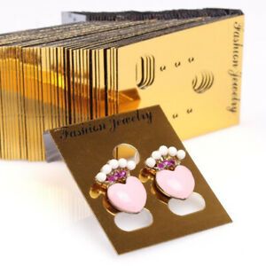 1000pcs Earring Display Cards Wholesale Bulk Jewelry Packaging Golden
