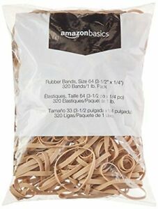 Basics Rubber Bands Size 64 3-1/2 x 1/4 Inch 320 Bands/1 lb. Pack 25-Pack