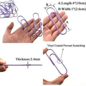 Hahiyo Paperclips 4 Inch (100Mm) Extra Large Paper Clips Sturdy Bright Purple Vi