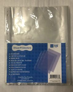 Sheet Protectors 8.5 x 11 3 Ring 5 Ring up to 11 Ring Binder, Pack of 100