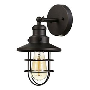 Beaufort 1-Light Wall Sconce, Dark Bronze, Removable Cage Shade,59123