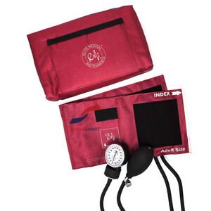 EMI Burgundy Aneroid Sphygmomanometer manual blood pressure BP cuff Monitor