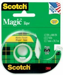 Scotch Magic Tape 1/2 Inch X 800 Inches 1 Each (Pack of 5)