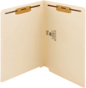 Smead End Tab Fastener File Folder, Shelf-Master Reinforced Straight-Cut Tab, 2