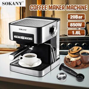Steam Automatic Espresso Maker and Cappuccino Machine w/ Frothing Wand
