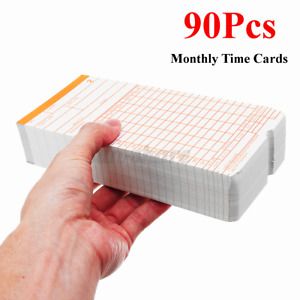 90 PCS  Monthly Time Clock Cards For Attendance Payroll Recorder Timecards