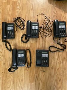 (5) ESI 24 Key H DFP Black Digital Display Charcoal Phones With Stands used