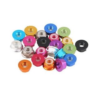 Flange Hex Nuts M2 M3 M4 M5 M6 Aluminum Alloy Lock Nut Grade 4.8 DIN 6923 Color