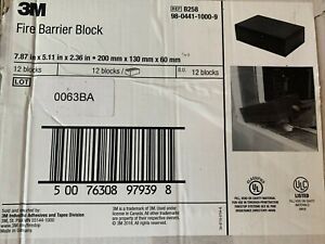 Brand New - Case of 12 ,3M Fire Barrier Block -B258, 2.36 x 5.12 x 8 Fire Stop 