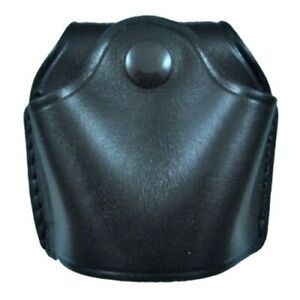 Stallion Leather OTCC-1-BLK Open Top Quick Release Handcuff Black Plain Holder