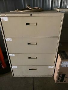 Used hon lateral file cabinet cream color