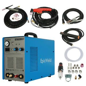 EPICWELD GTA5200DP Pilot Arc Plasma Cutter / 200A Tig / Stick Welder 7D Support