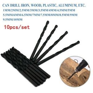 10pc/Set Drill bits HSS drill bit Hole opening HSS Drill Bit 1 Set 2mm-8mm Wood
