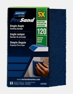 Norton ProSand Single Angle 4.5&#034; SANDING SPONGE 120 Grit Medium 07660782067 NEW!
