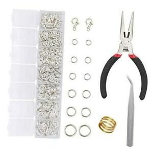 1504pcs Open Jump Ring and Lobster Clasps Kit Jewelry Repair Bright Silver