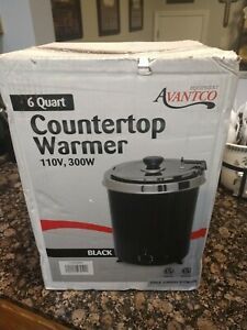 Avantco Commercial Restaurant Electric Kettle Dip Sauce Soup Warmer 6 Qt. Black