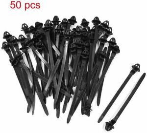 50 PCS Sydien Push Mount Car Cable Zip Ties Nylon Tie Wraps Black, 4.7Inch