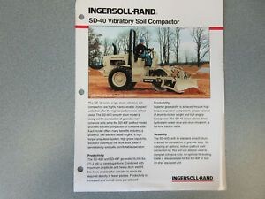 Ingersoll-Rand SD-40 Vibratory Roller Compactor Literature 2 Page