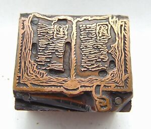Printing Letterpress Printers Block Old Book With Bookmark