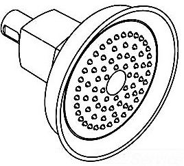 Contemporary Shower Head Assembly Vibrant Polished Nickel - pack of 5
