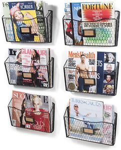 Wall35 Felic Hanging File Organizer, Folder and Mail Holder for Wall, Metal Chic