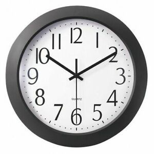 UNIVERSAL ONE UNVTC6008BS Whisper Quiet Clock,12&#034;,Black