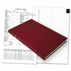 American Funeral Record Book/Funeral Log Book - F.J. Feineman Co. Burgundy