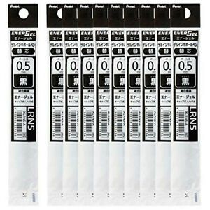 Pentel Ballpoint Pen Replacement Wick Energel 0.5mm XLRN5-A 10 Black [NEW]