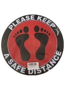 10 Pack 12” Round Vinyl Social Distancing Floor Decals Stickers , Waterproof