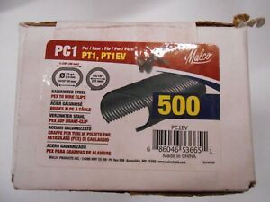 NEW MALCO PT1EV, PT1 PC1EV PEX to Wire Clips Pack of 500 1 7/8&#034; Galvanized Steel