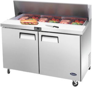 Salad Sandwich Prep Table Refrigerator,Atosa Medium Commercial Double 2 Door Sta