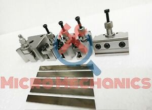 T37 Quick Change Tool Post With 2 Standard, 1 Vee, 1 Parting Holder &amp; 5 Blades