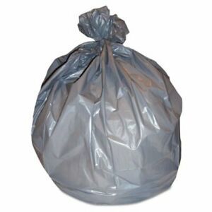 45 Gallon Silver Garbage Bags, 39x46, 1.7 mil, 50 Bags (HERH7846WS)