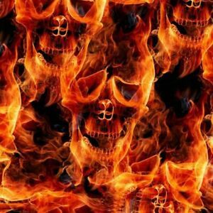 NOW OFFER hydrographic water transfer film 19x39&#034; SKULL FLAME FIRE GET IT UA