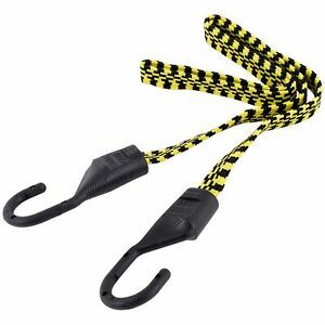 Keeper 06104 Ultra 48&#034; Black/Yellow Flat Bungee Cord, 2 Pack