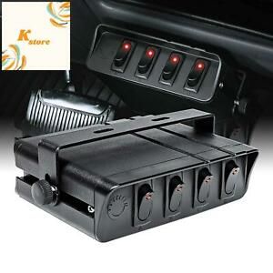 4-Gang 12V Rocker Switch Box [20 Amp Max.] [12 AWG Wires][12 Volt DC] SPST On/Of