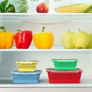 Silicone Collapsible Folding Food Storage Container Set Lunch Free Box BPA Y9X4