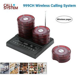 Restaurant Guest Buzzer Wireless Queuing Paging System 10 Pagers For Shop Coffee