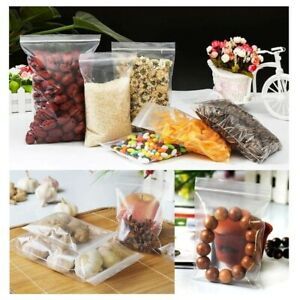100Pack Resealable Plastic Zip Lock Bags Clear Poly Bag Food Storage Reclosable