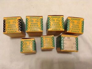 VTG GREENLEE 730, 731 RADIO CHASSIS PUNCH LOT X 7 WITH BOXES