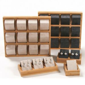 12 Slot Jewelry Display Stand Rings Earring Storage Holder for Shop Black