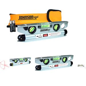 JOHNSON 40-6164 7-1/2-Inch Magnetic Torpedo Laser Level with Softsided Padded...