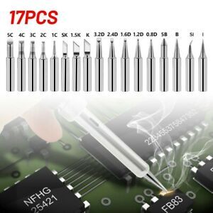 17 Pcs Lead-Free Soldering Iron Tip 900M-T For HAKKO 936 YIHUA Soldering-Station