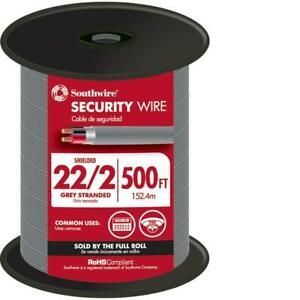 Southwire Shielded Security Cable 500-Ft 22/2 Stranded CU CL3R Gray