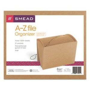 Smead A-Z Expanding File Folder with Cover, Letter, Brown (SMD70121)