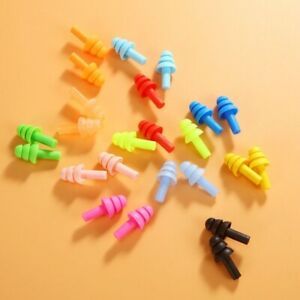 10Pcs Pairs RANDOM COLOR Silicone Earplugs Ear Plugs sleep Swimming nice cancel